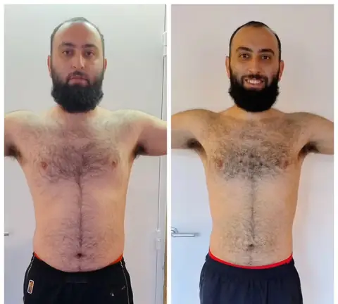 Face caméra, un membre du club Nutri-Club Center dans un montage de 2 clichés